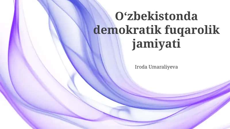 O'zbekistonda demokratik fuqarolik jamiyati