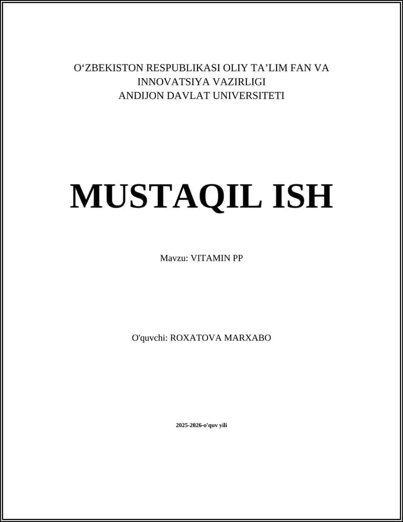 VITAMIN PP