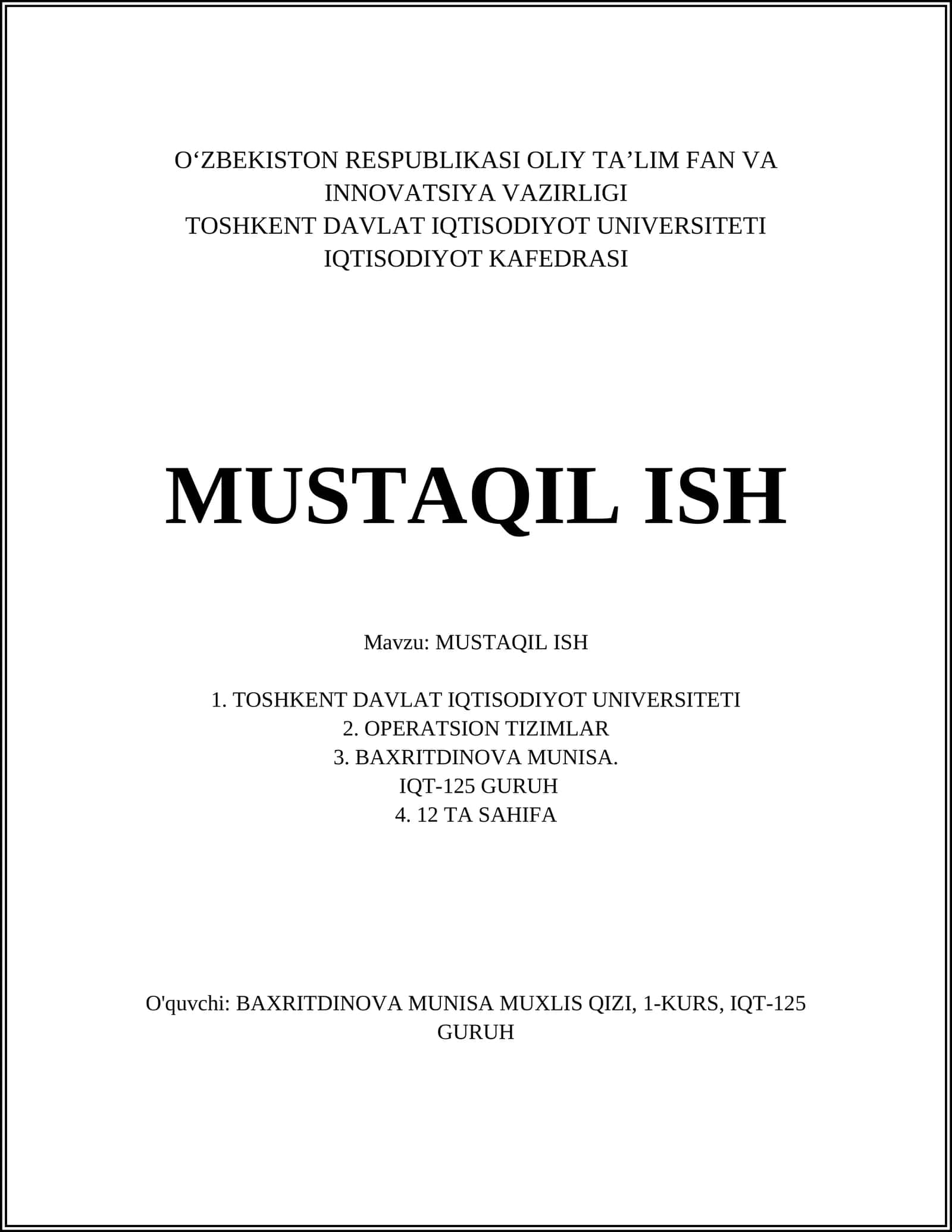 Operatsion tizimlar