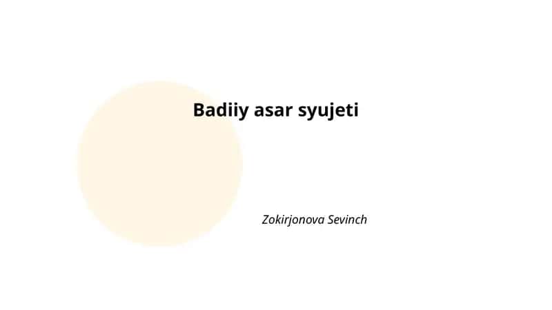 Badiiy asar syujeti