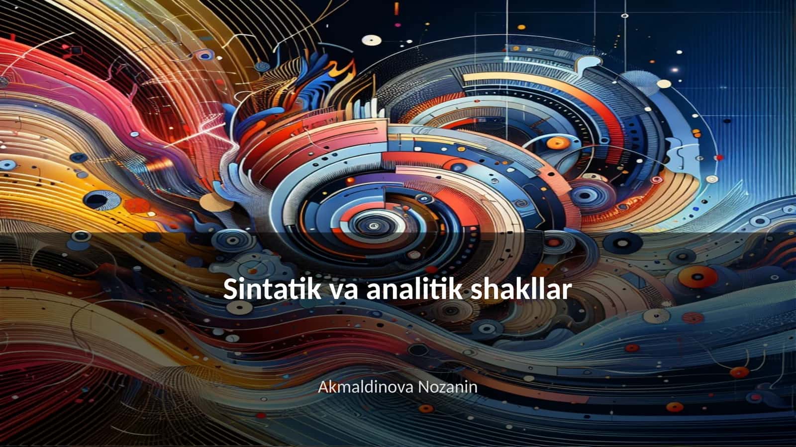 Sintatik va analitik shakllar