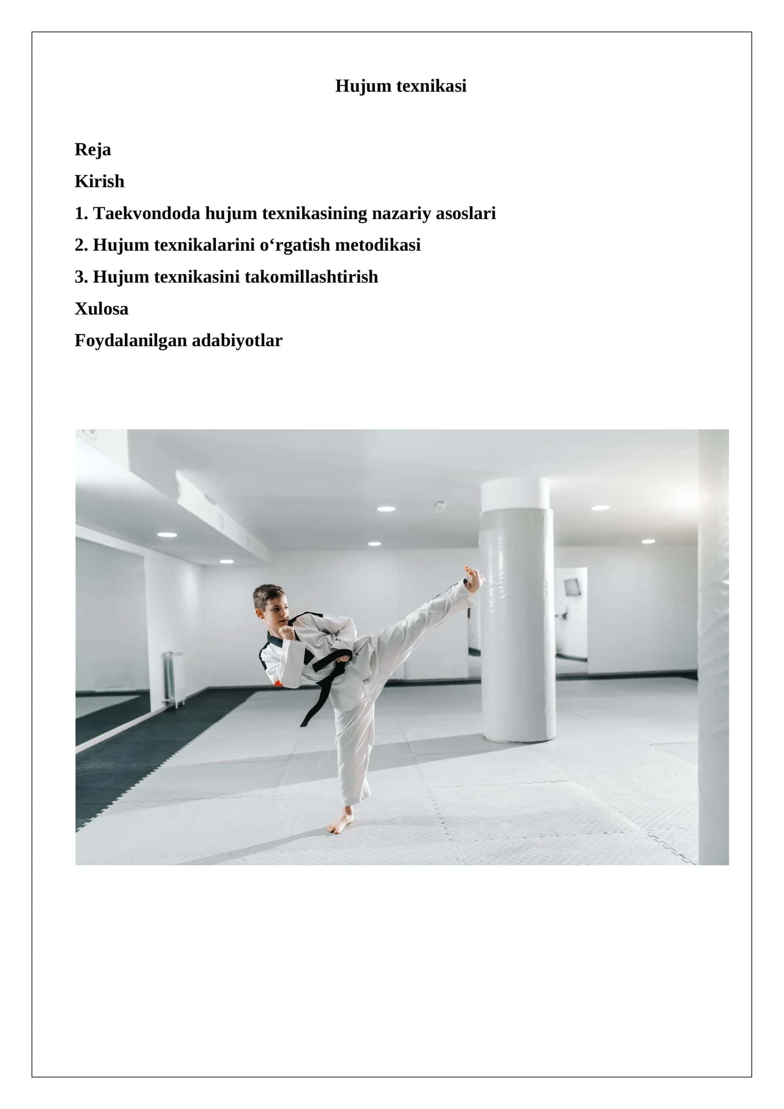 Hujum texnikasi Taekvondo