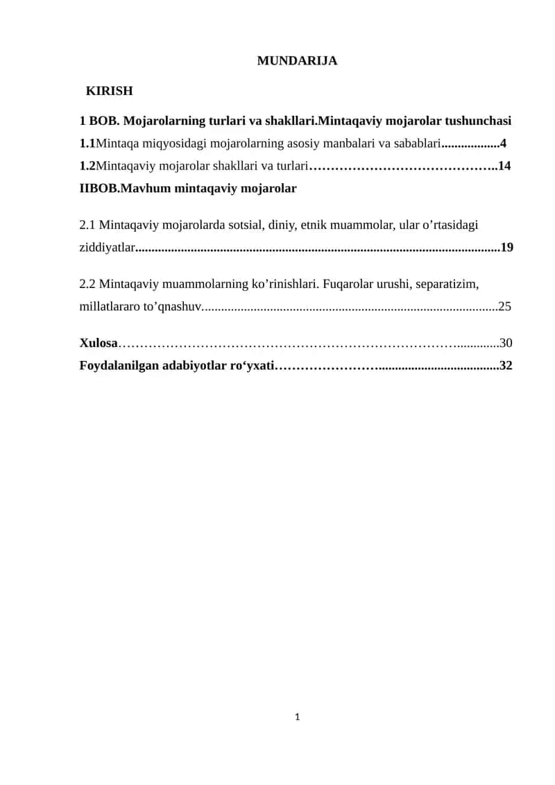 Mintaqaviy mojarolar