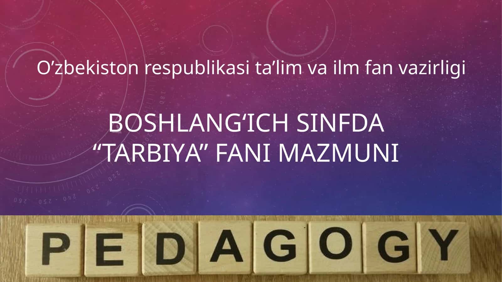 "Tarbiya" fanimazmuni