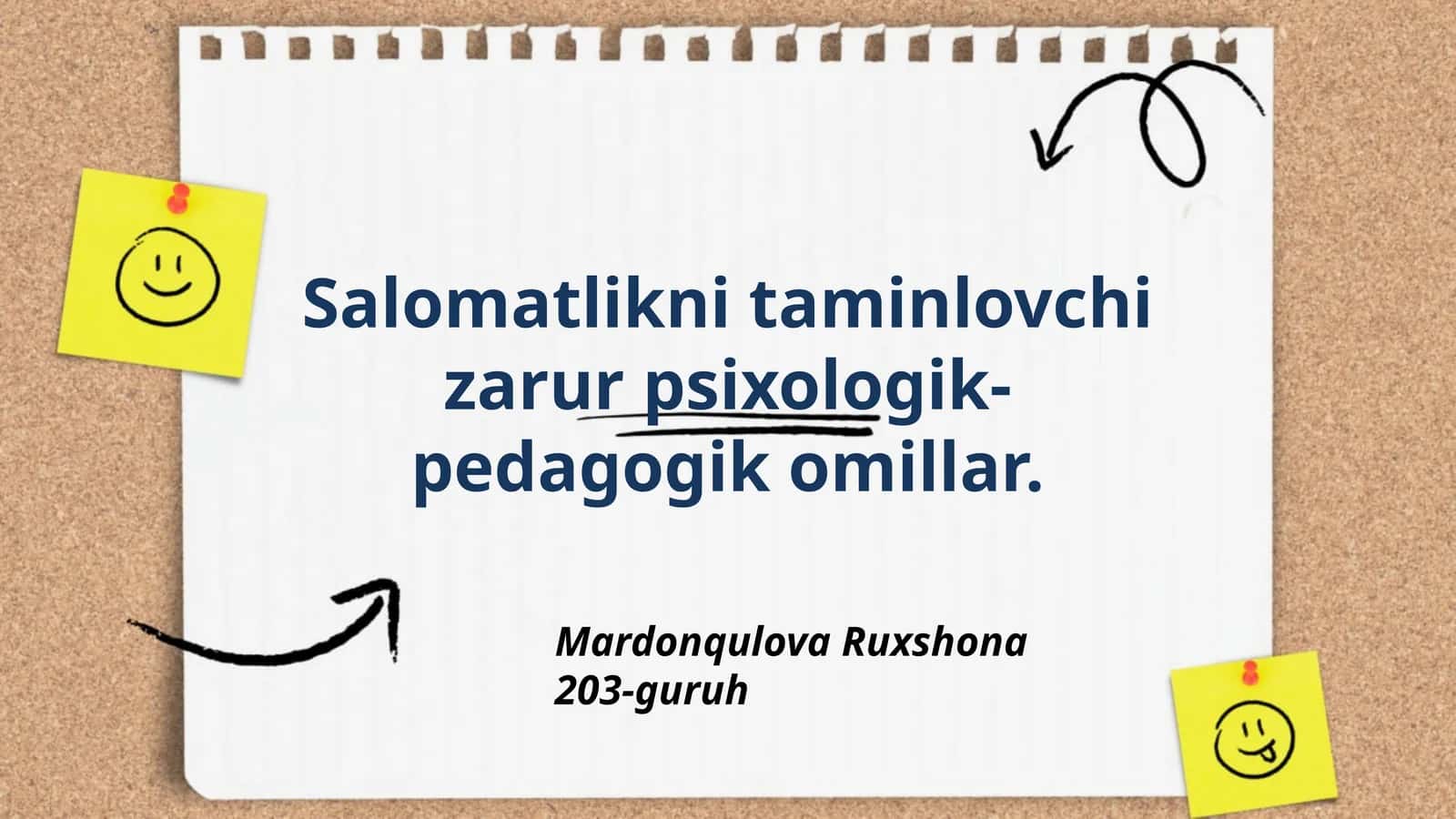 Salomatlikni taminlovchi zarur psixologik-pedagogik omillar
