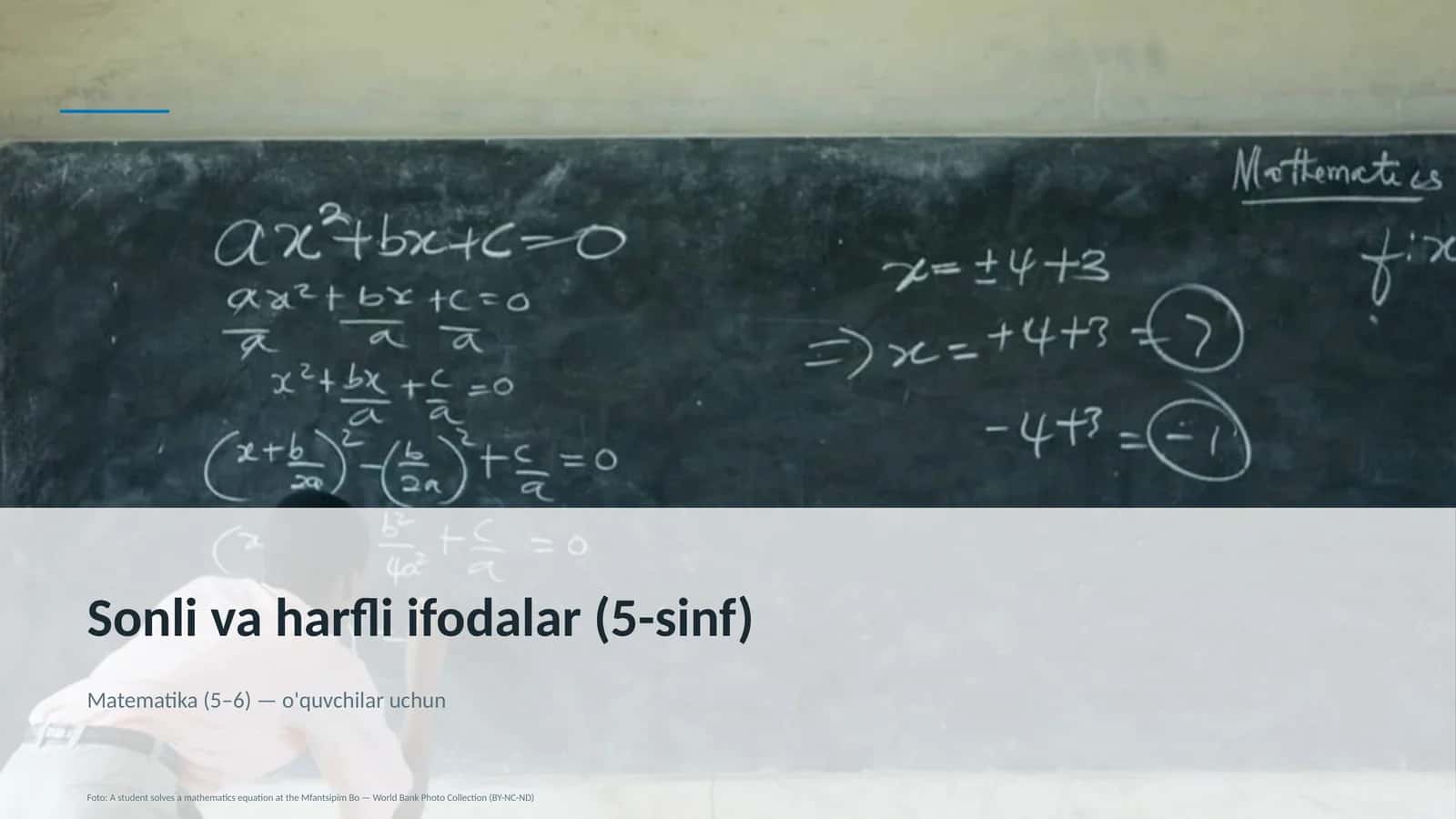 Sonli va harfli ifodalar (5-sinf)