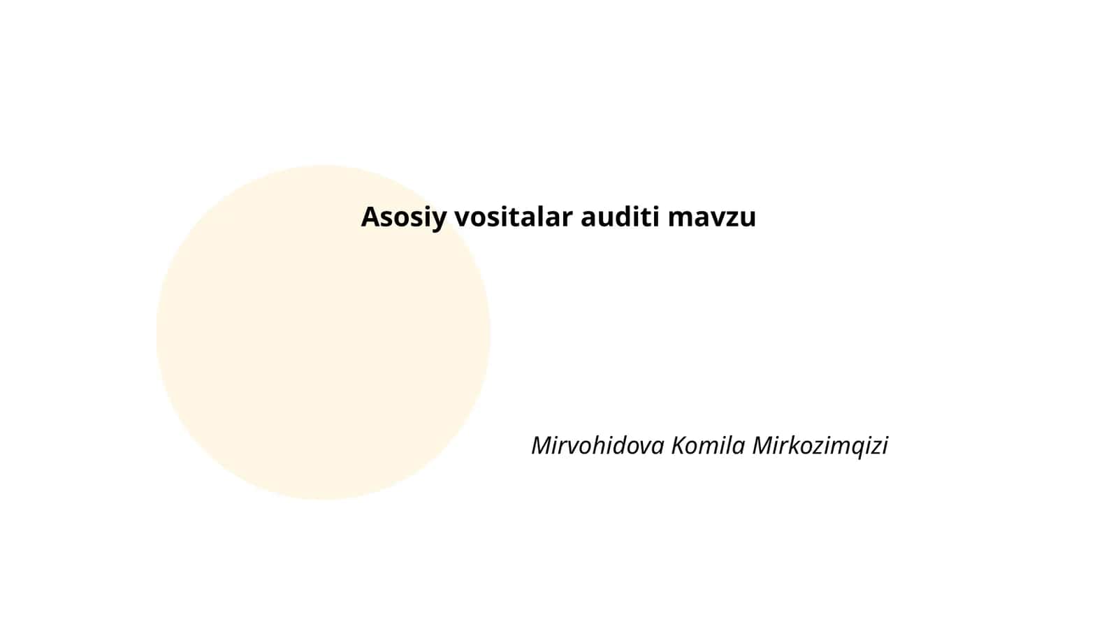 Asosiy vositalar auditi