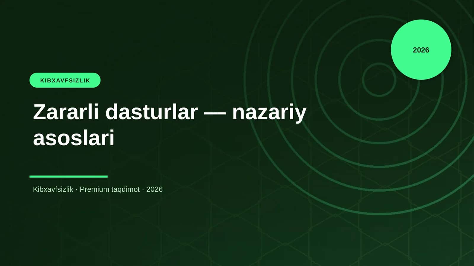 Zararli dasturlar — nazariy asoslari