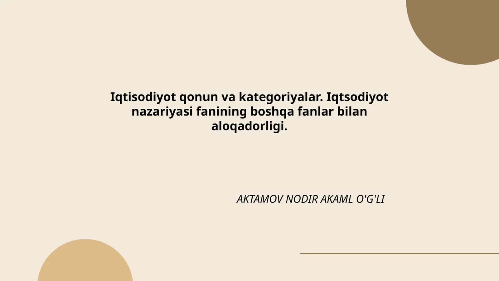 Iqtisodiyot qonun va kategoriyalar. Iqtsodiyot nazariyasi fanining boshqa fanlar bilan aloqadorligi