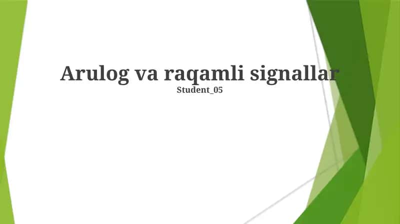 Arulog va raqamli signallar
