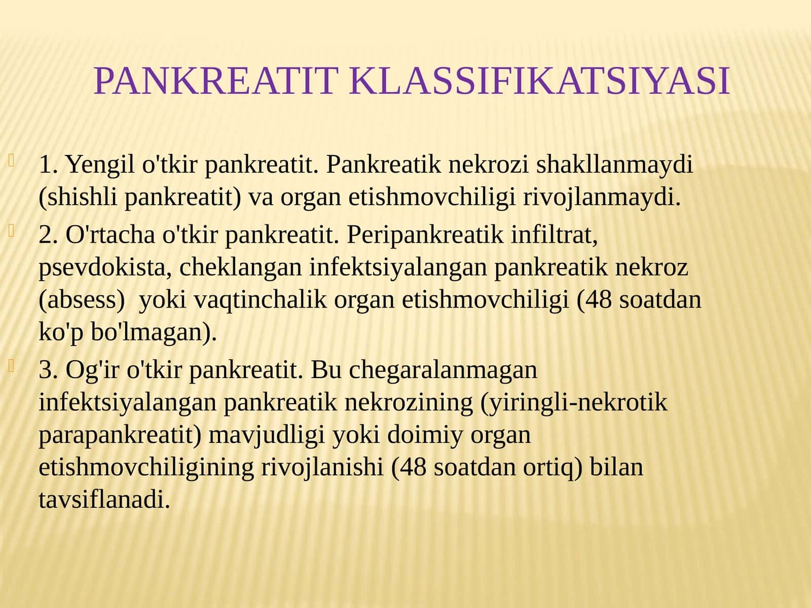 Pankreatit klassifikatsiyasi