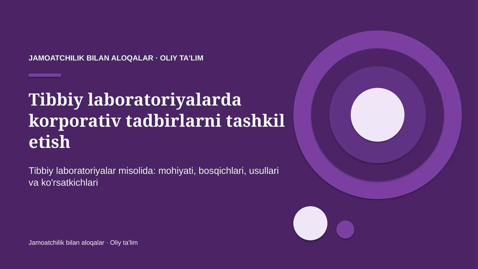 Tibbiy laboratoriyalarda korporativ tadbirlarni tashkil etish