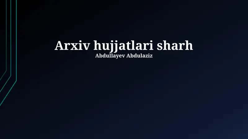 Arxiv hujjatlari sharh