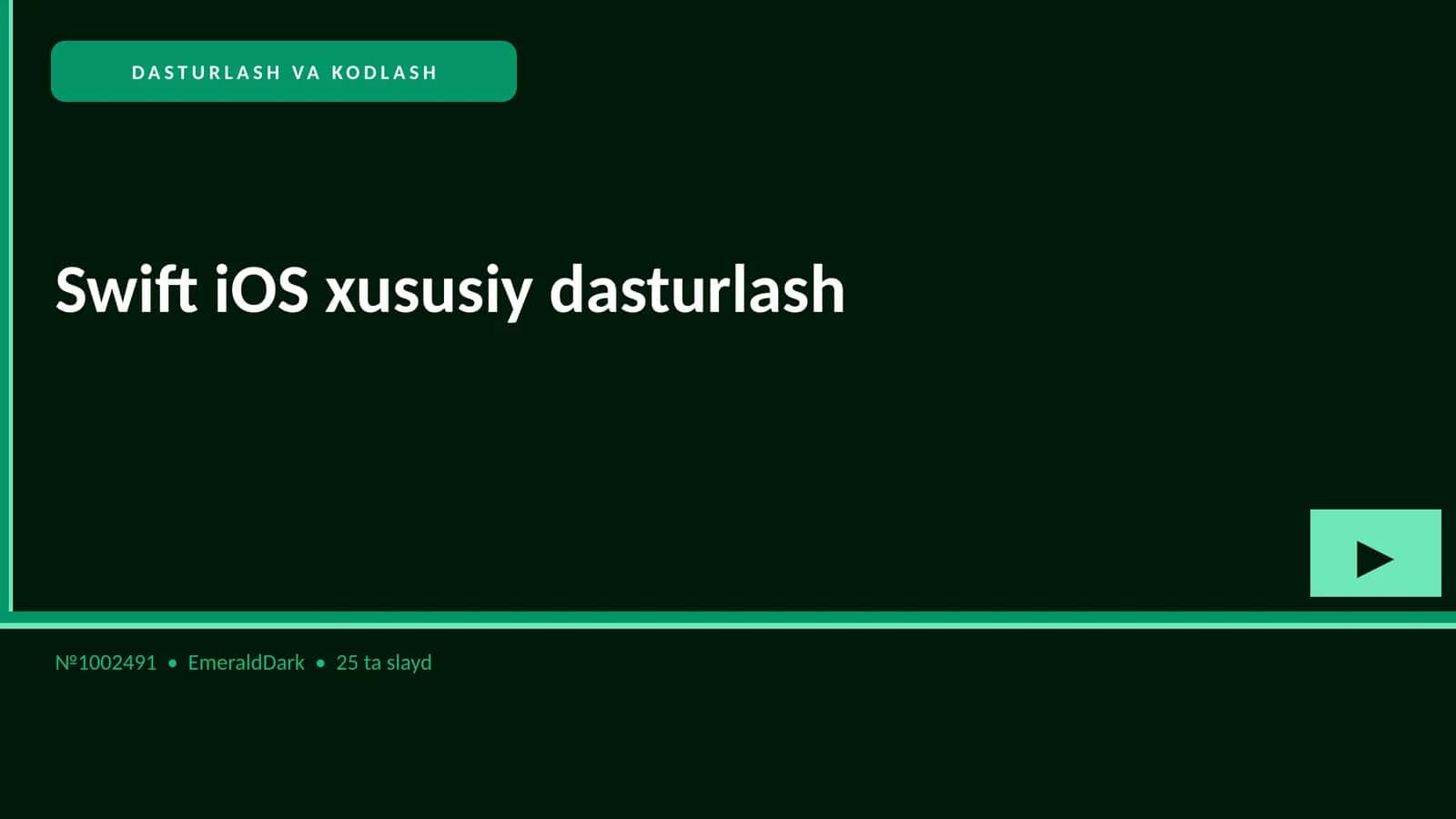 Swift iOS xususiy dasturlash