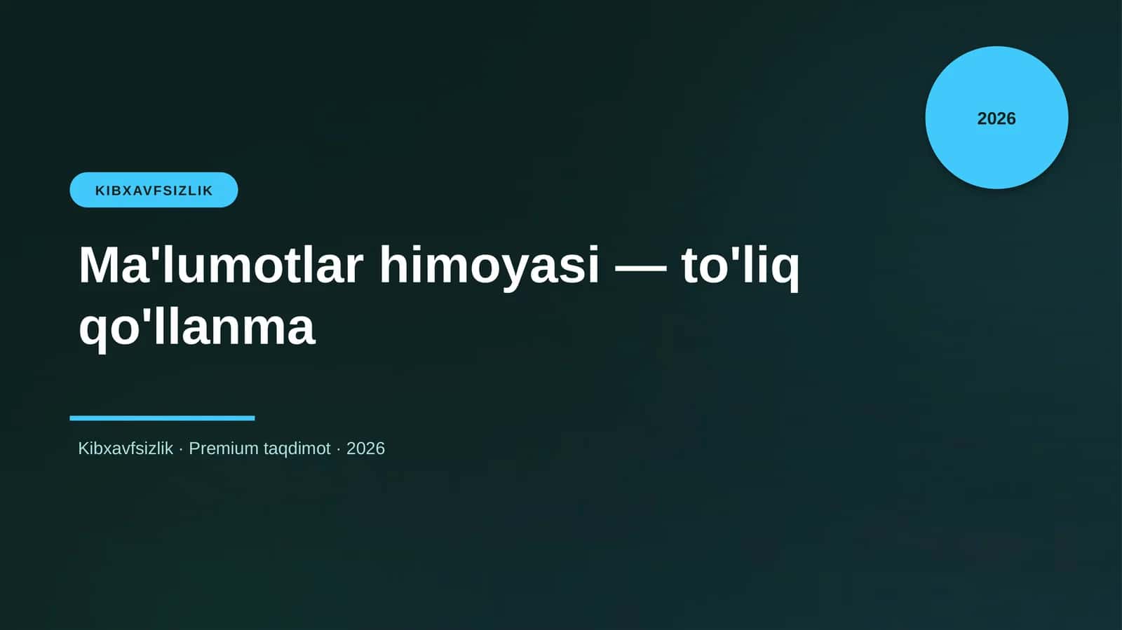 Ma'lumotlar himoyasi — to'liq qo'llanma