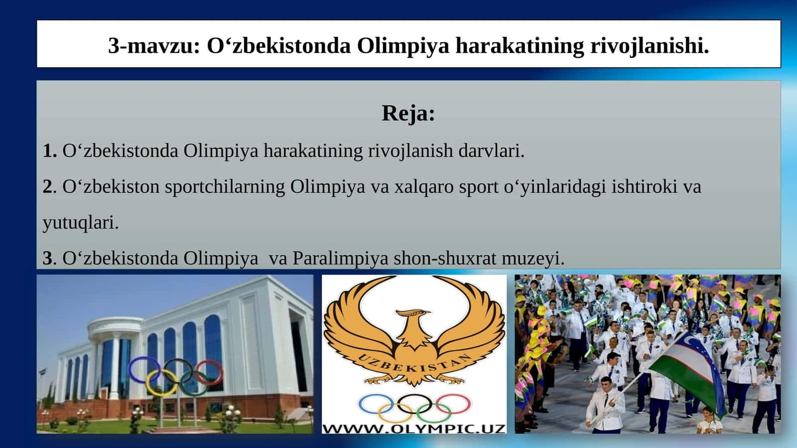 O‘zbekistonda Olimpiya harakatining rivojlanishi