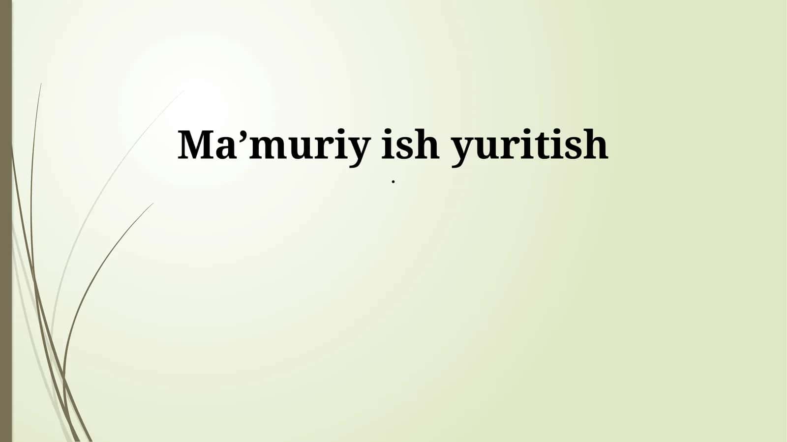 Maʼmuriy ish yuritish