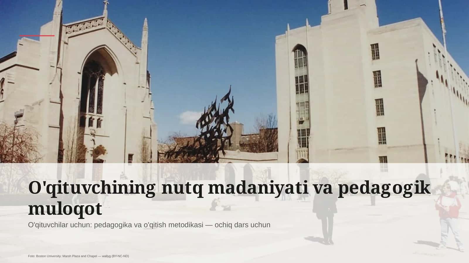 O'qituvchining nutq madaniyati va pedagogik muloqot