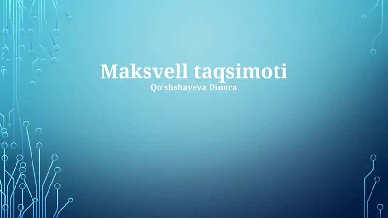 Maksvell taqsimoti