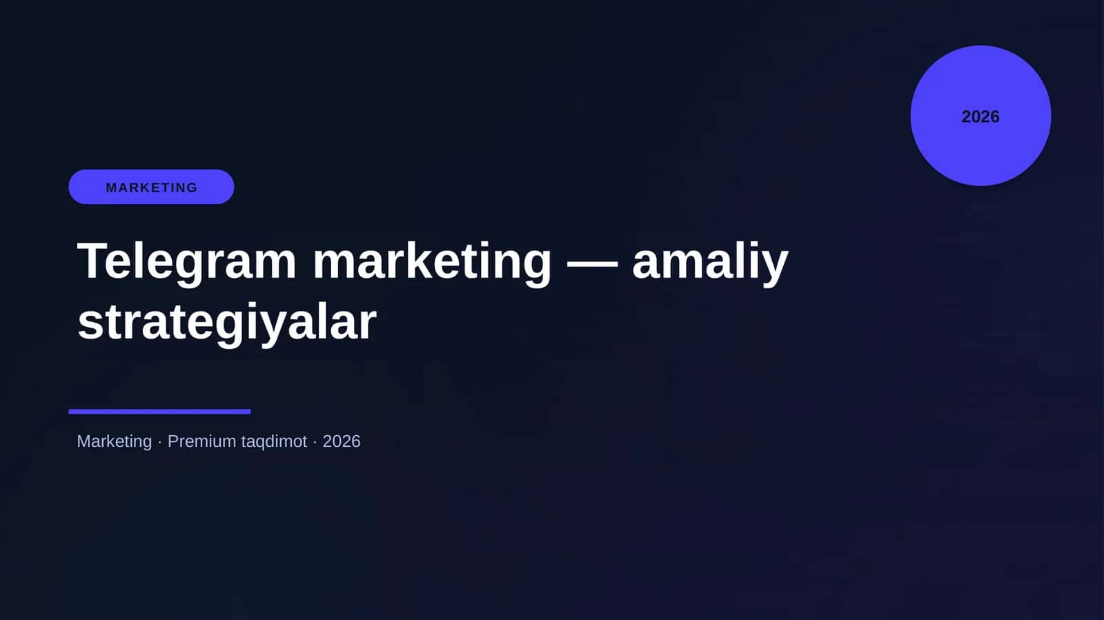 Telegram marketing — amaliy strategiyalar