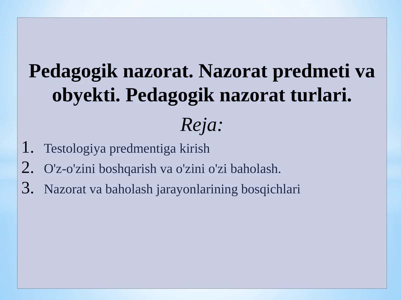 Pedagogik nazorat