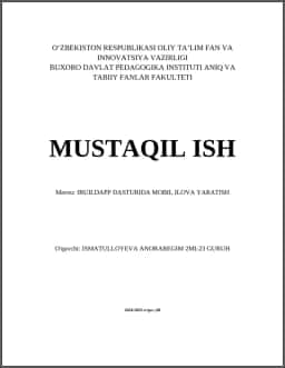 IBUILDAPP DASTURIDA MOBIL ILOVA YARATISH