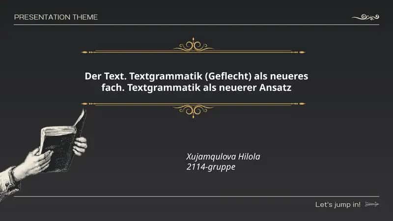 Einführung in die Textgrammatik