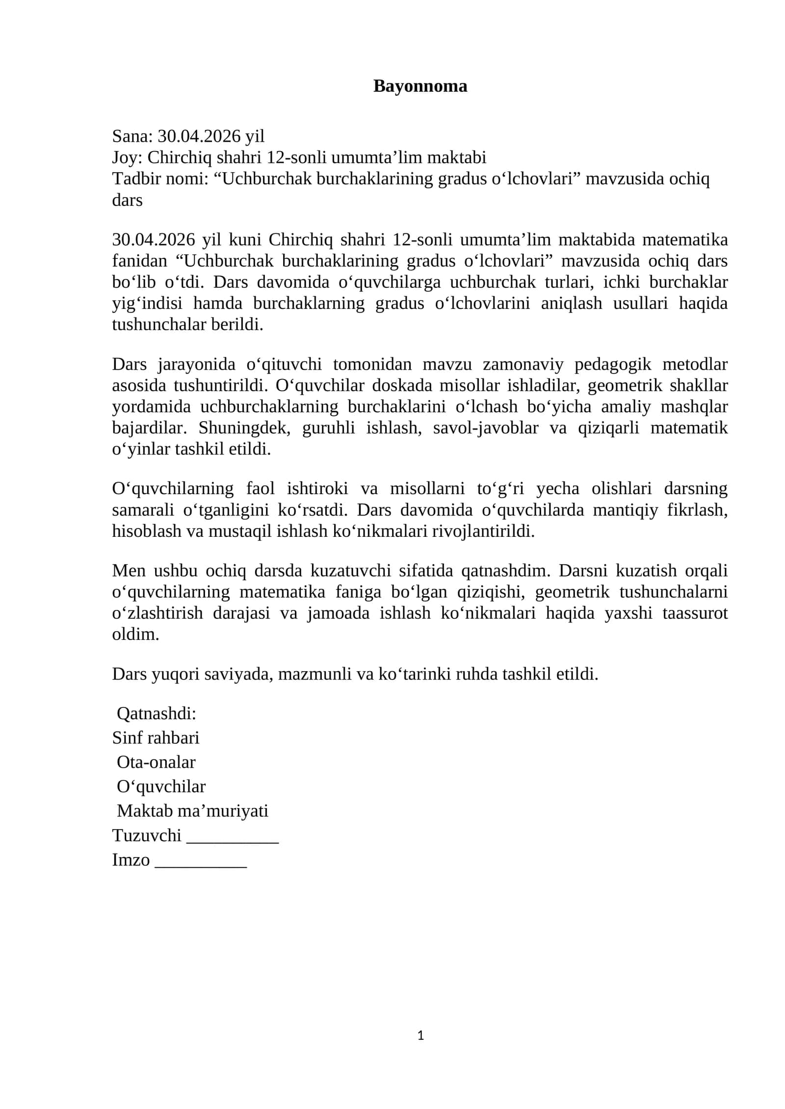 Uchburchak burchaklarining gradus oʻlchovlari