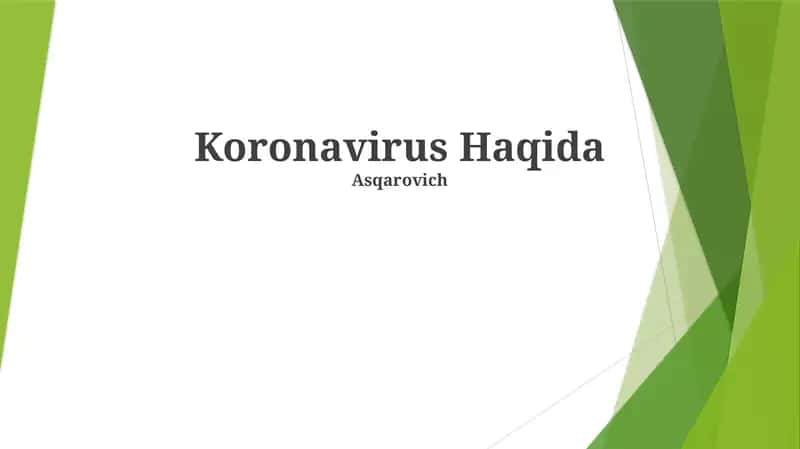 Koronavirus Haqida