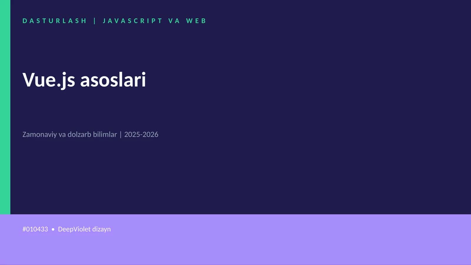 DASTURLASH | JAVASCRIPT VA WEB