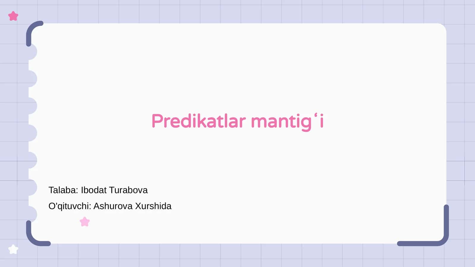 Predikatlar mantigʻi