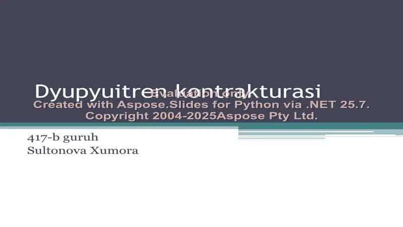 Dyupyuitren kontrakturasi