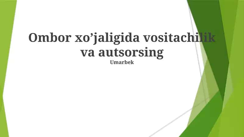 Vositachilik va autsorsing