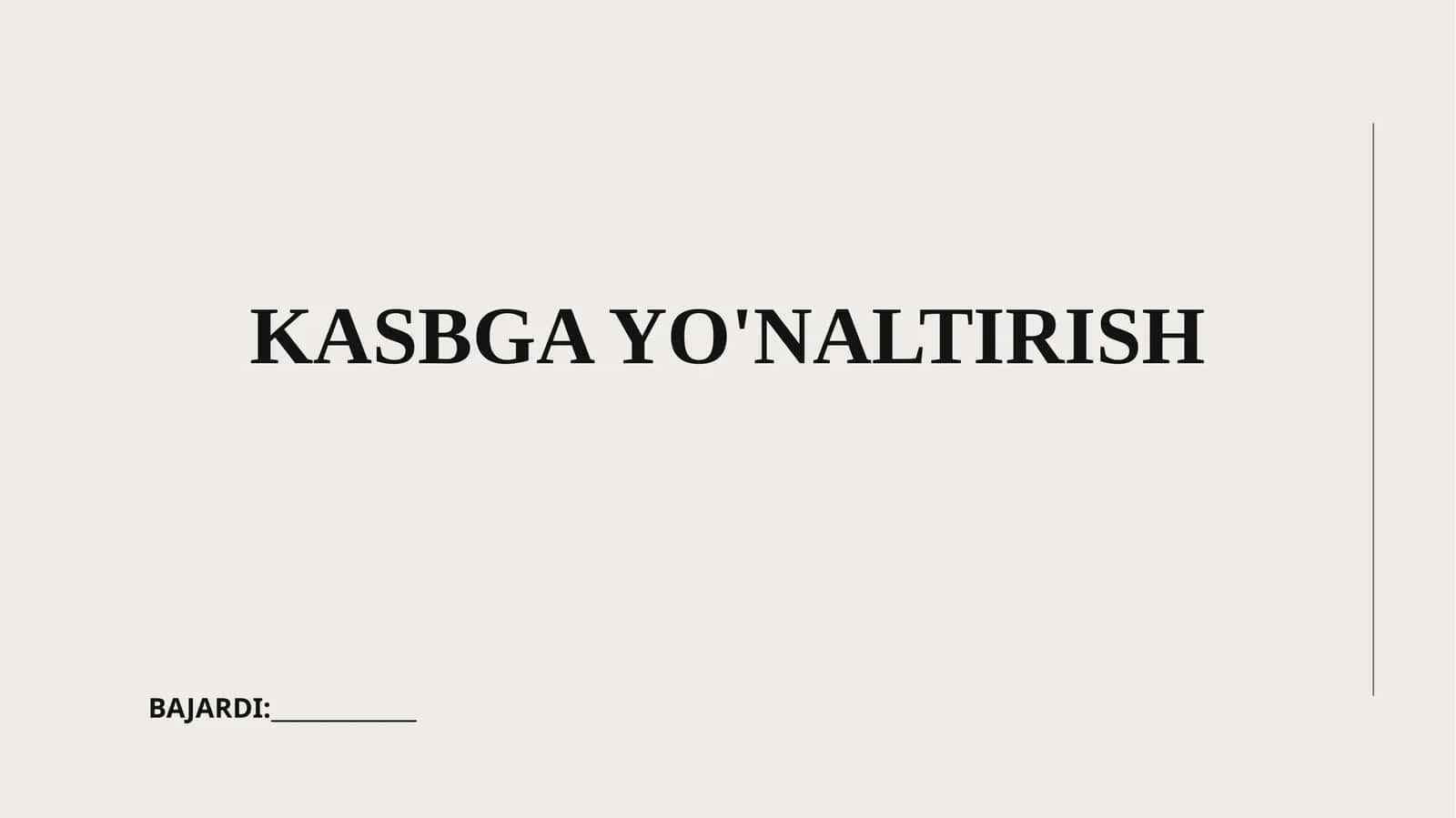 Kasbga yo'naltirish