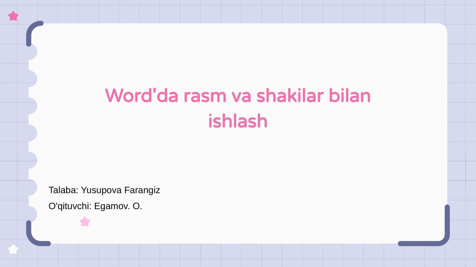 Word'da rasm va shakilar bilan ishlash