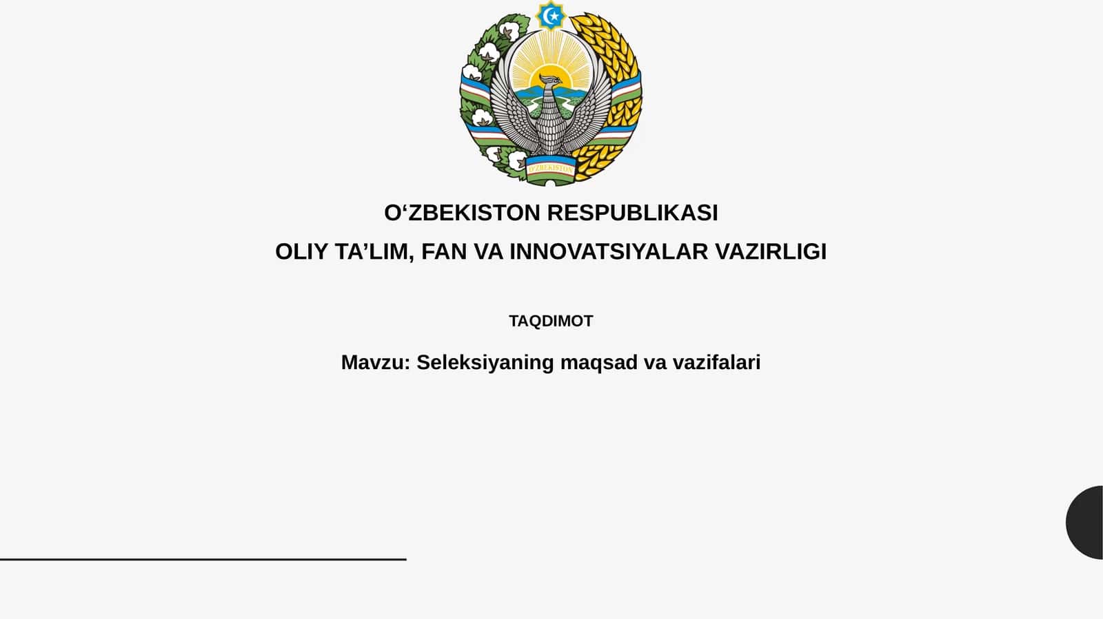 Seleksiyaning maqsadi va vazifalari
