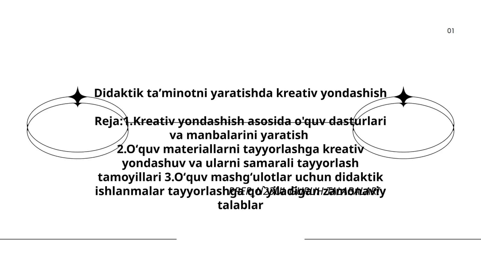 Didaktik taʼminotni yaratishda kreativ yondashish