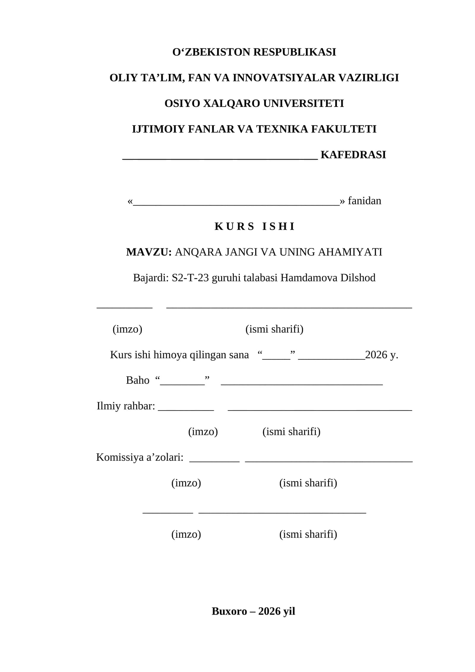 ANQARA JANGI VA UNING AHAMIYATI