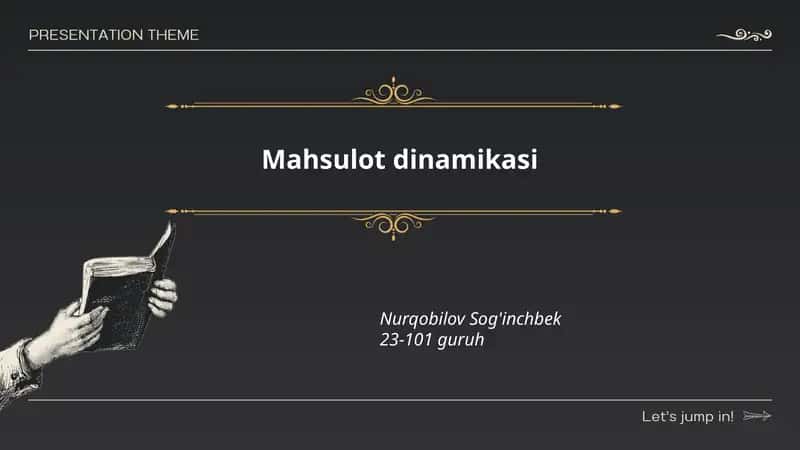 Mahsulot dinamikasi