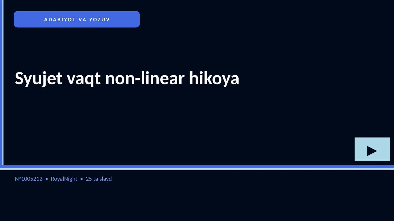 Syujet vaqt non-linear hikoya
