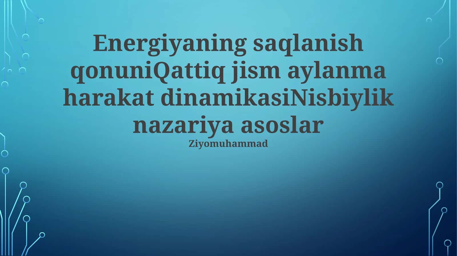 Energiyaning saqlanish qonuni