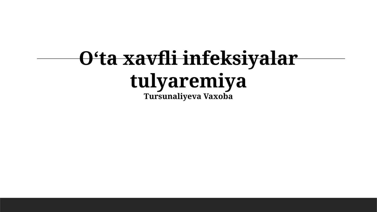 Oʻta xavfli infeksiyalar tulyaremiya