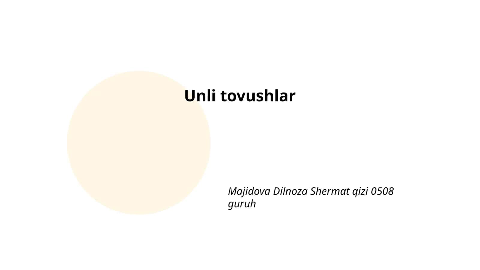 Unli tovushlar