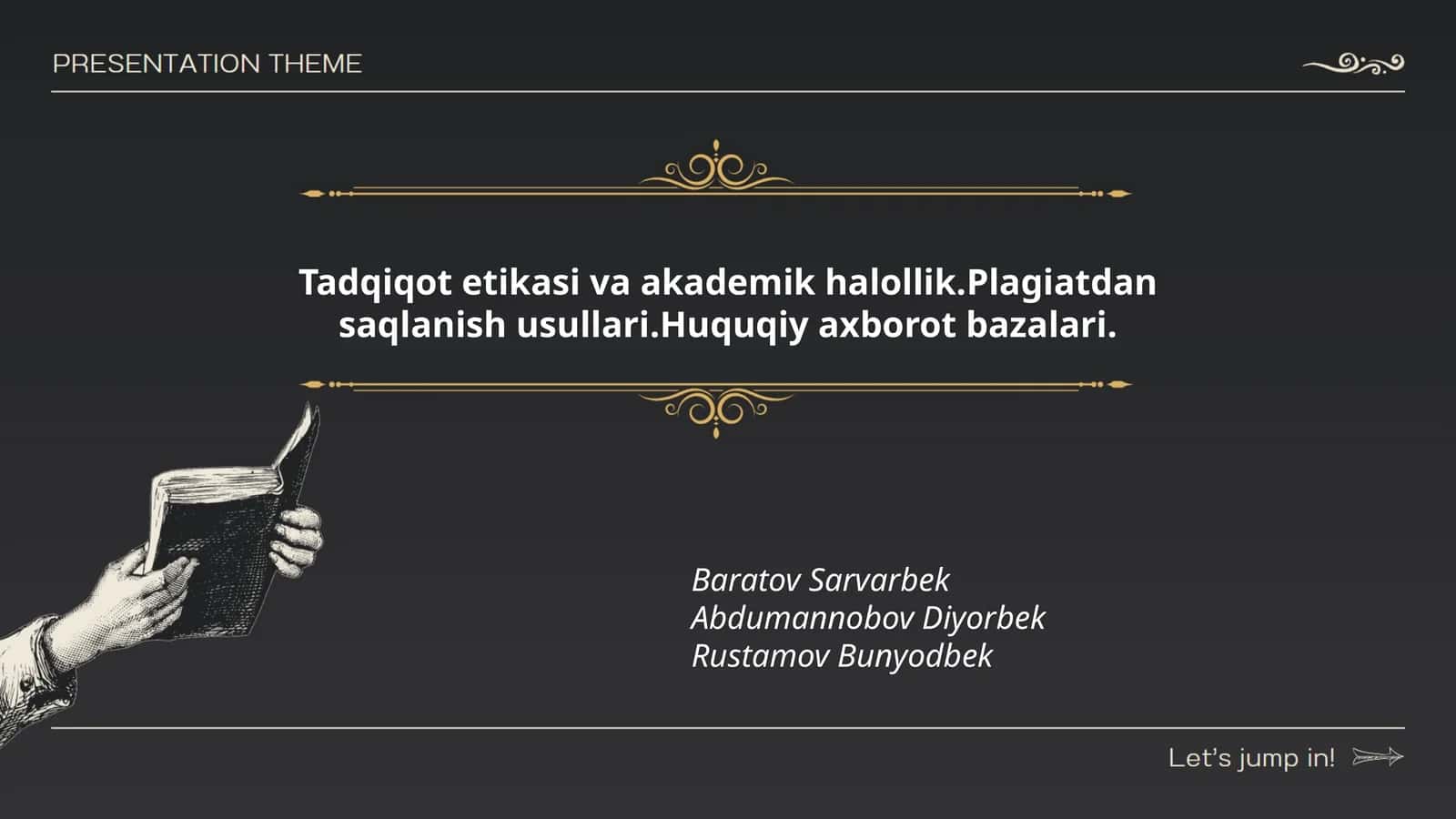 Tadqiqot etikasi va akademik halollik.Plagiatdan saqlanish usullari.Huquqiy axborot bazalari