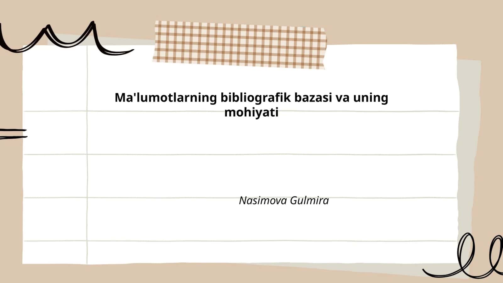 Ma'lumotlarning bibliografik bazasi va uning mohiyati