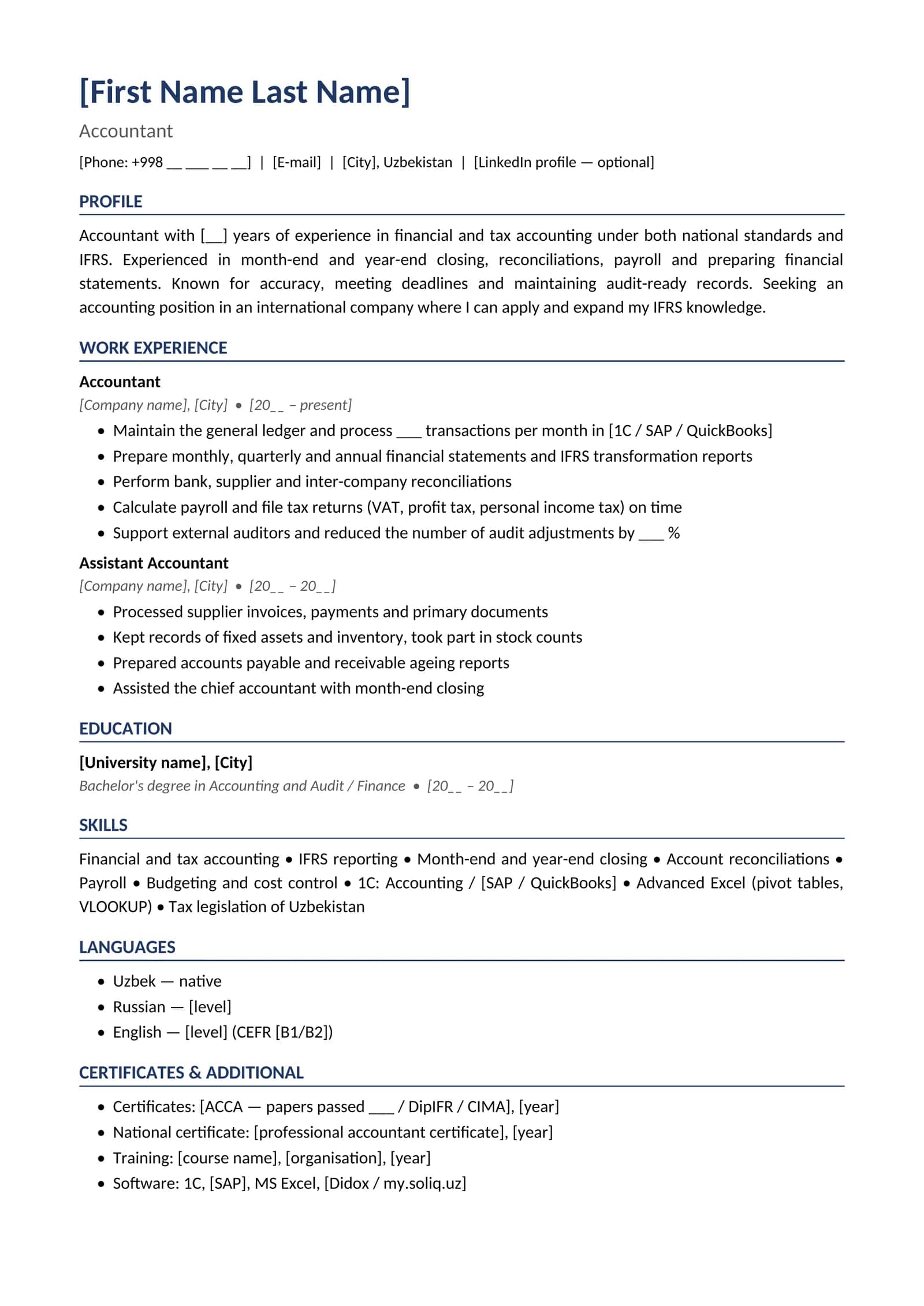 CV 03 English Accountant