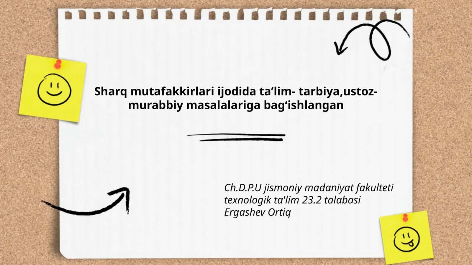 Sharq mutafakkirlari ijodida taʼlim- tarbiya,ustoz-murabbiy masalalariga bagʻishlangan