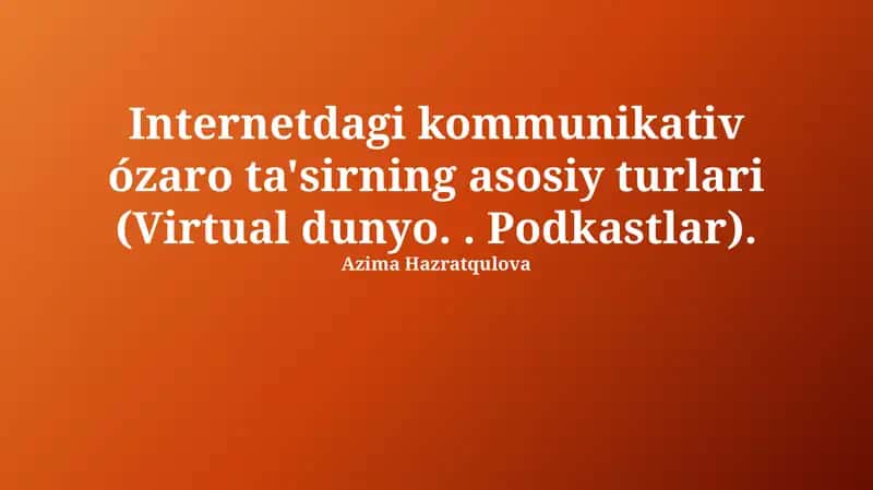 Virtual olam va podcastlar