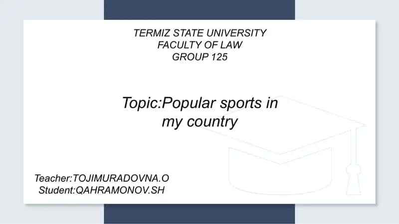 Popular sports in my country