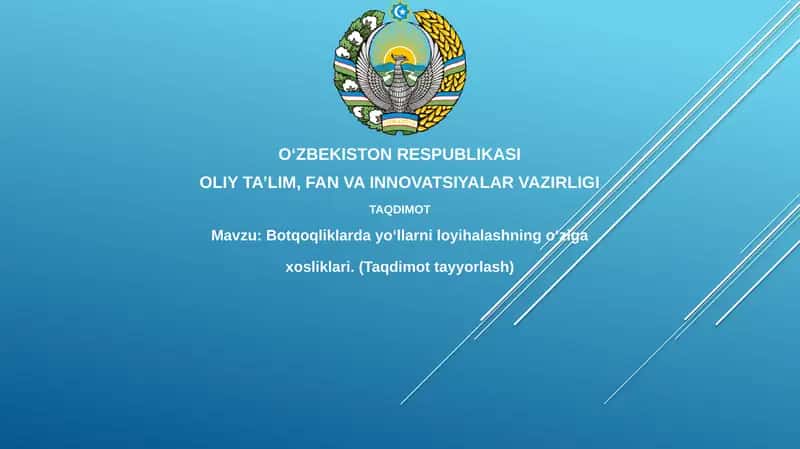 Botqoqliklardayo‘llarniloyihalashningo‘zigaxosliklari